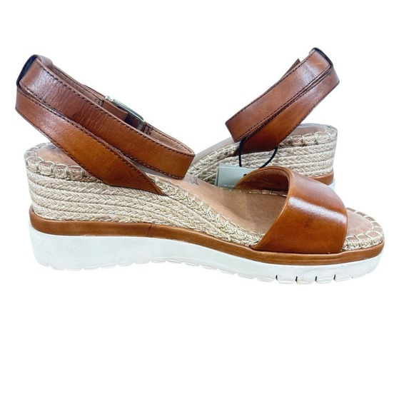 Tamaris Ladies Leather Cognac Brown Wedge Sandals Espadrille Capsule Size 8 / 39 - Picture 2 of 8